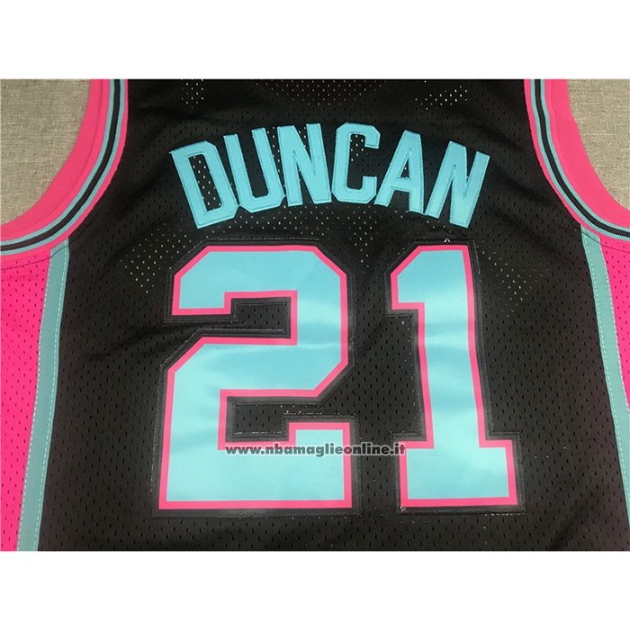 Maglia San Antonio Spurs Tim Duncan #21 Mitchell & Ness 1998-99 Nero